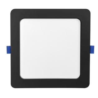PAINEL LED EMBUTIR 12W BIVOLT LUZ AMARELA 3000K 1080LM QUADRADO PRETO 17CM - BLUMENAU