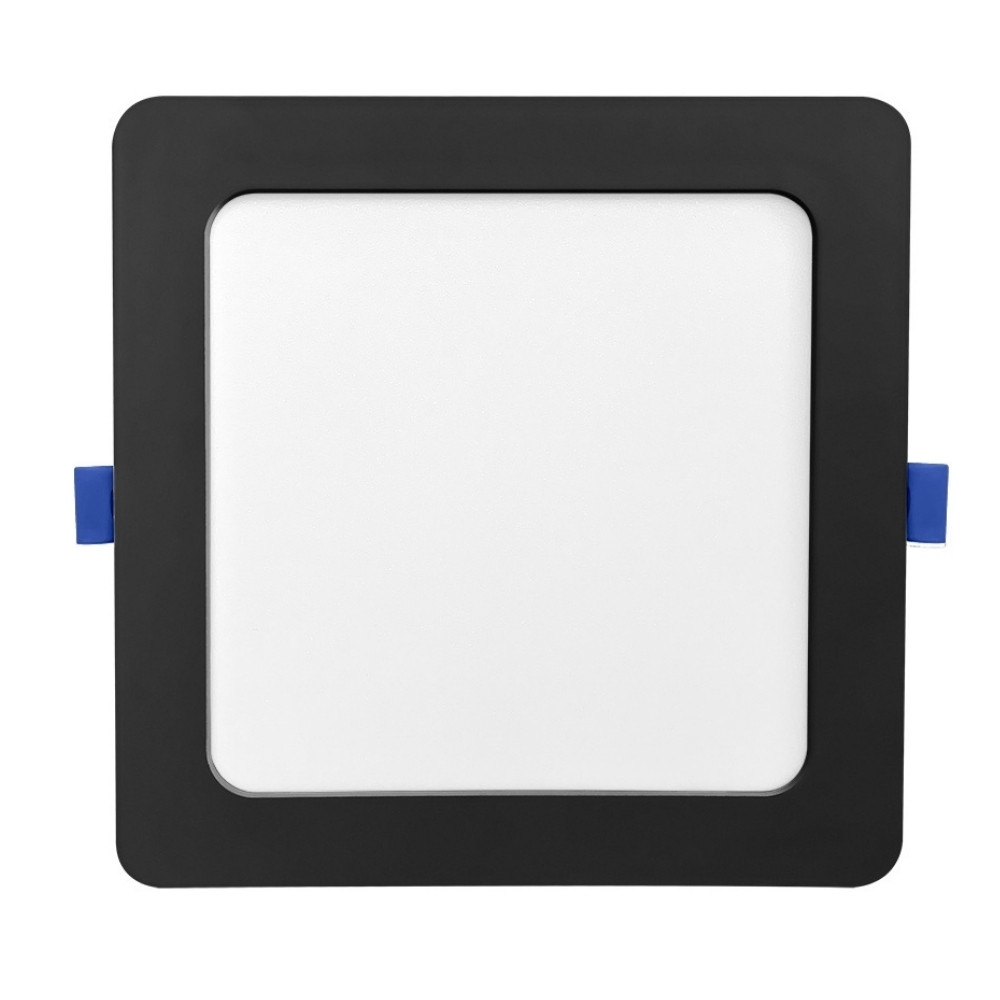 PAINEL LED EMBUTIR 12W BIVOLT LUZ NEUTRA 4100K 1080LM QUADRADO PRETO 17CM - BLUMENAU