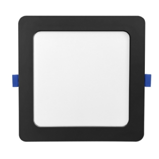 PAINEL LED EMBUTIR 12W BIVOLT LUZ NEUTRA 4100K 1080LM QUADRADO PRETO 17CM - BLUMENAU
