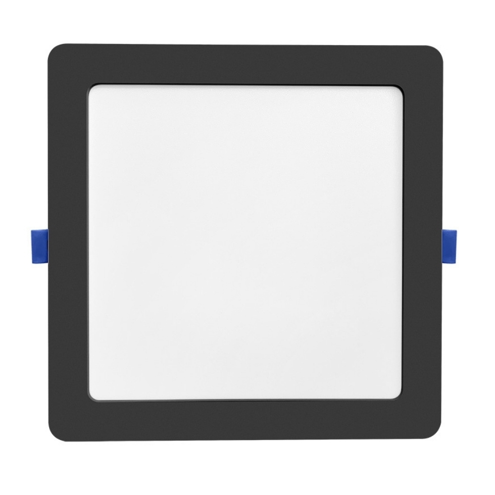 PAINEL LED EMBUTIR 18W BIVOLT 4100K 1620LM QUADRADO PRETO 22CM - BLUMENAU