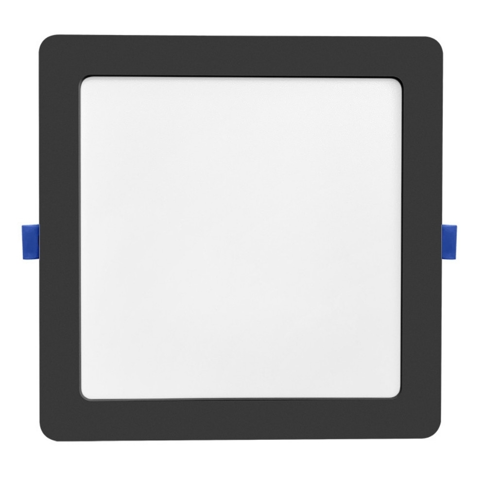 PAINEL LED EMBUTIR 18W BIVOLT 6500K 1620LM QUADRADO PRETO 22CM - BLUMENAU