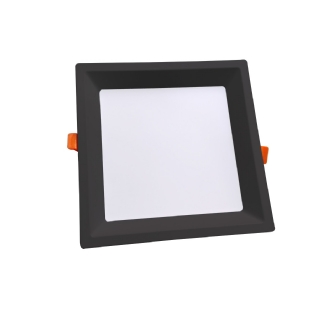 PAINEL LED EMBUTIR RECUADO 24W BIVOLT LUZ NEUTRA 4000K 2400LM QUADRADO PRETO 17CM - LUMINATTI