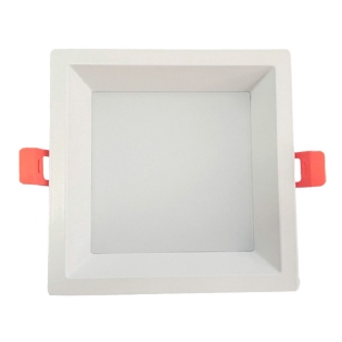 PAINEL LED EMBUTIR RECUADO 36W BIVOLT LUZ BRANCA 6500K 3600LM QUADRADO BRANCO 22CM - LUMINATTI