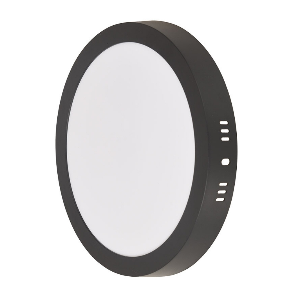 PAINEL LED SOBREPOR 12W BIVOLT 3000K 1080LM REDONDO PRETO 16CM - BLUMENAU