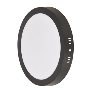 PAINEL LED SOBREPOR 12W BIVOLT 3000K 1080LM REDONDO PRETO 16CM - BLUMENAU