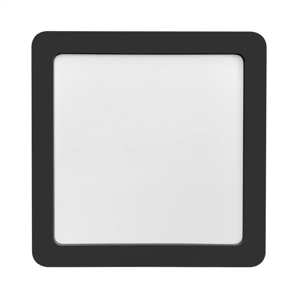 PAINEL LED SOBREPOR 12W BIVOLT LUZ AMARELA 3000K 1080LM QUADRADO PRETO 16CM - BLUMENAU