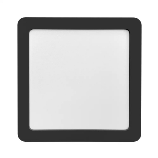 PAINEL LED SOBREPOR 12W BIVOLT LUZ AMARELA 3000K 1080LM QUADRADO PRETO 16CM - BLUMENAU