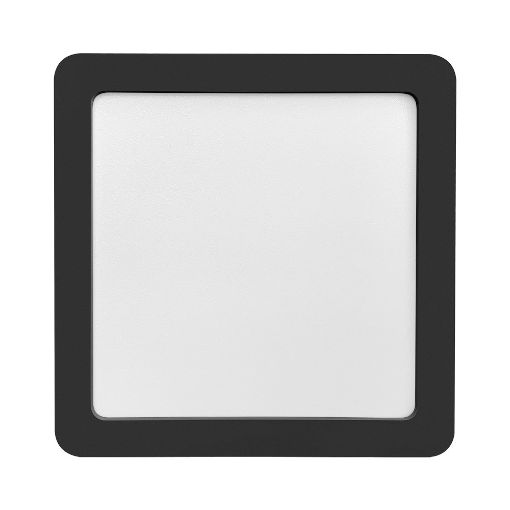 PAINEL LED SOBREPOR 12W BIVOLT LUZ BRANCA  6500K 1080LM QUADRADO PRETO 16CM - BLUMENAU