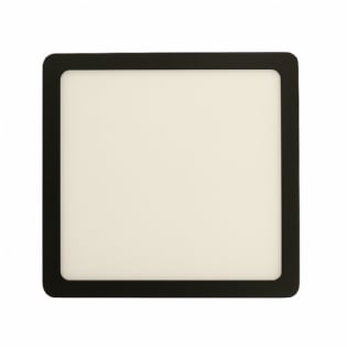 PAINEL LED SOBREPOR 18W QUADRADO BIVOLT LUZ AMARELA 3000K 1350LM PRETO 21CM - B.BAUER