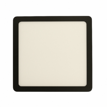 PAINEL LED SOBREPOR 18W QUADRADO BIVOLT LUZ BRANCA 6500K 1350LM PRETO 21CM - B.BAUER