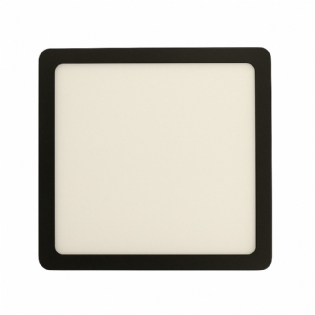 PAINEL LED SOBREPOR 18W QUADRADO BIVOLT LUZ BRANCA 6500K 1350LM PRETO 21CM - B.BAUER