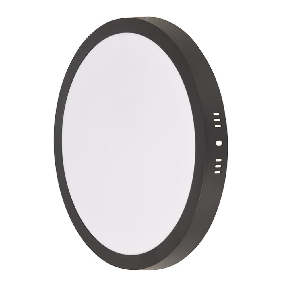 PAINEL LED SOBREPOR 24W BIVOLT 3000K 2160LM REDONDO PRETO 29CM - BLUMENAU