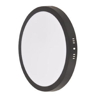 PAINEL LED SOBREPOR 24W BIVOLT 3000K 2160LM REDONDO PRETO 29CM - BLUMENAU