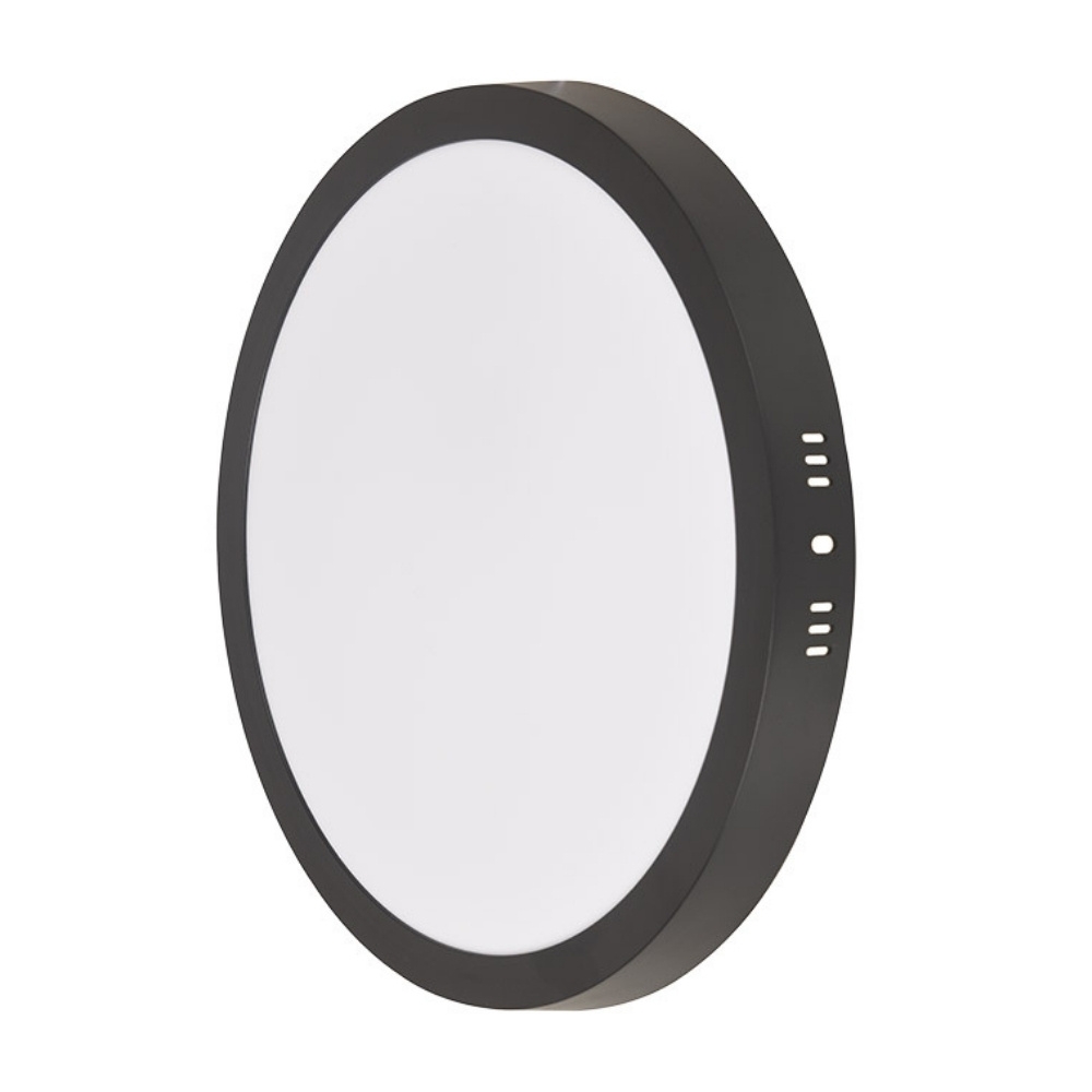 PAINEL LED SOBREPOR 24W BIVOLT 6500K 2160LM REDONDO PRETO 29CM - BLUEMNAU