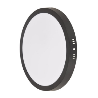 PAINEL LED SOBREPOR 24W BIVOLT 6500K 2160LM REDONDO PRETO 29CM - BLUEMNAU