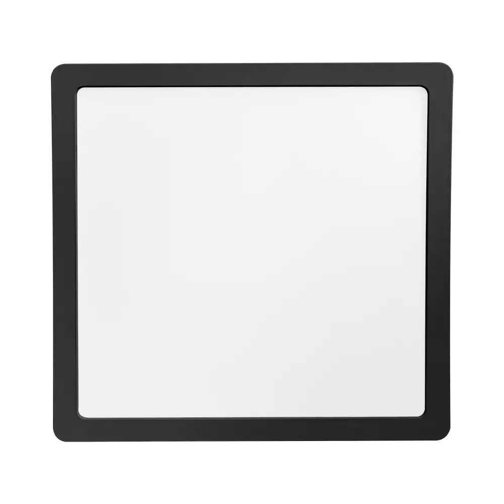 PAINEL LED SOBREPOR 24W BIVOLT LUZ AMARELA 3000K 2160LM QUADRADO PRETO 28CM - BLUMENAU