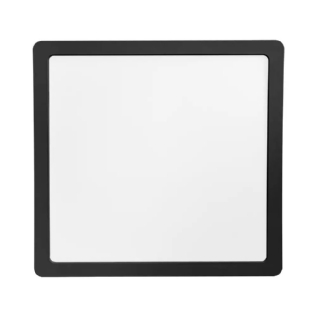 PAINEL LED SOBREPOR 24W BIVOLT LUZ AMARELA 3000K 2160LM QUADRADO PRETO 28CM - BLUMENAU