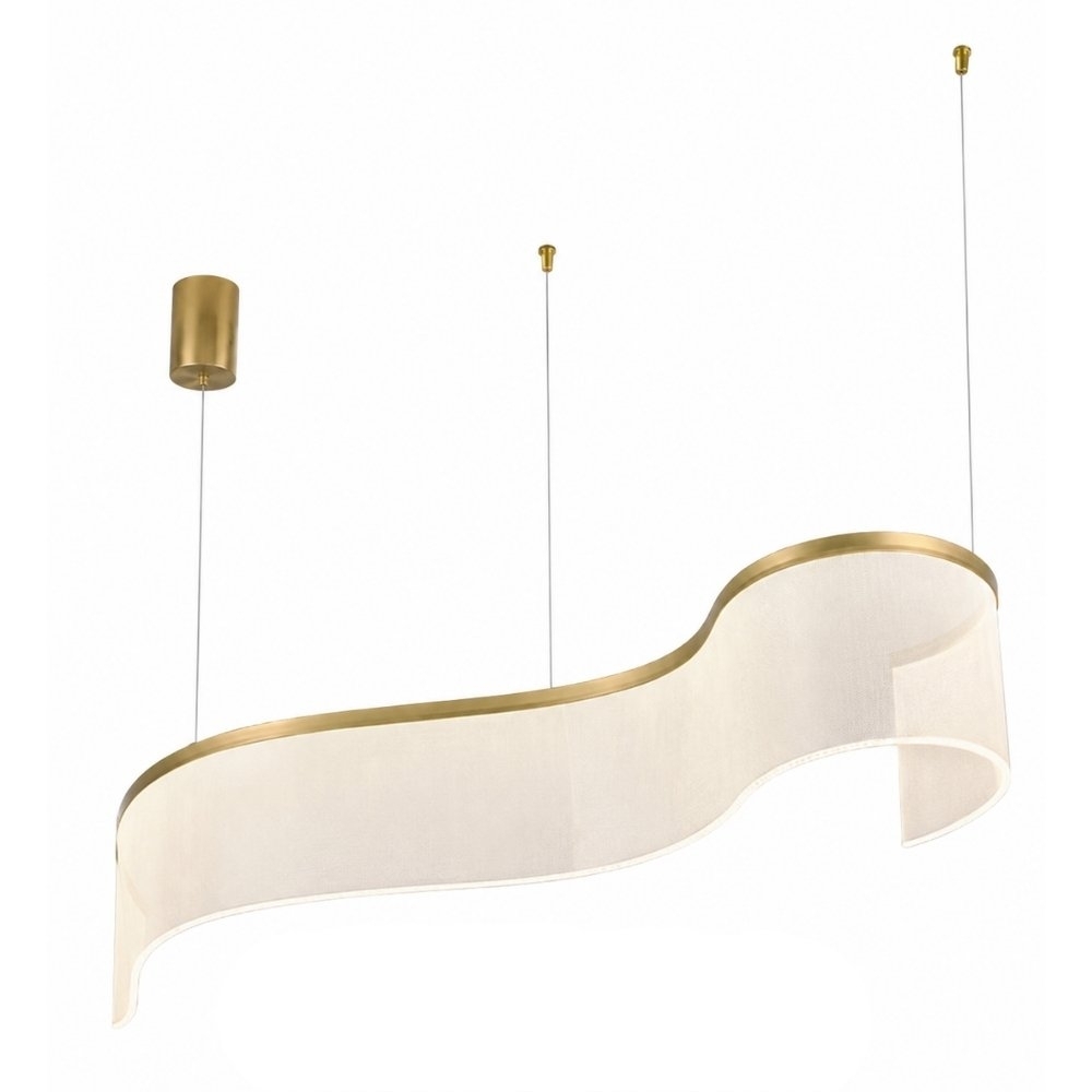 PENDENT LED SINUOUS 100X20 45W BIVOLT LUZ AMARELA 3000K 1920LM DOURADO - SKYLIGHT
