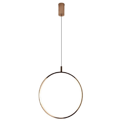 PENDENTE LED HOOP 25W LUZ AMARELA 3000K 2500LM 80CM DOURADO - HEVVY