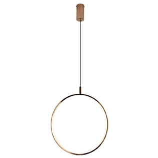 PENDENTE LED HOOP 25W LUZ AMARELA 3000K 2500LM 80CM DOURADO - HEVVY