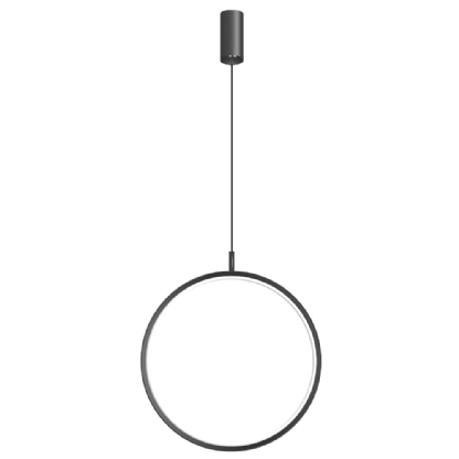 PENDENTE LED HOOP 19W LUZ AMARELA 3000K 1900LM 60CM PRETO - HEVVY