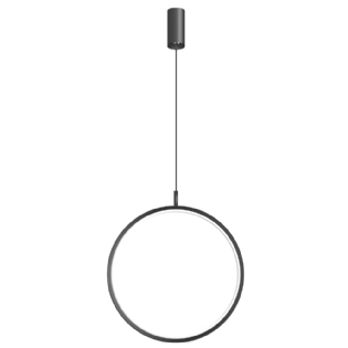 PENDENTE LED HOOP 19W LUZ AMARELA 3000K 1900LM 60CM PRETO - HEVVY