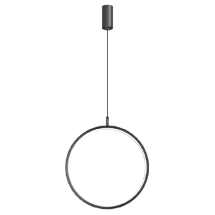 PENDENTE LED HOOP 25W LUZ AMARELA 3000K 2500LM 80CM PRETO - HEVVY