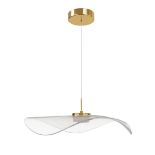 PENDENTE LED SAPPORO 10W LUZ AMARELA 3000K 1185LM DOURADO 44CM - HEVVY