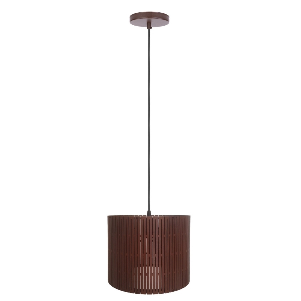 PENDENTE BILBAO PARA 1 LAMPADA E27 MADEIRA 20CM - KIN LIGHT