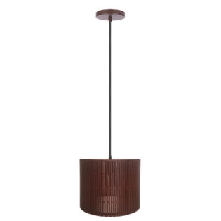 PENDENTE BILBAO PARA 1 LAMPADA E27 MADEIRA 20CM - KIN LIGHT