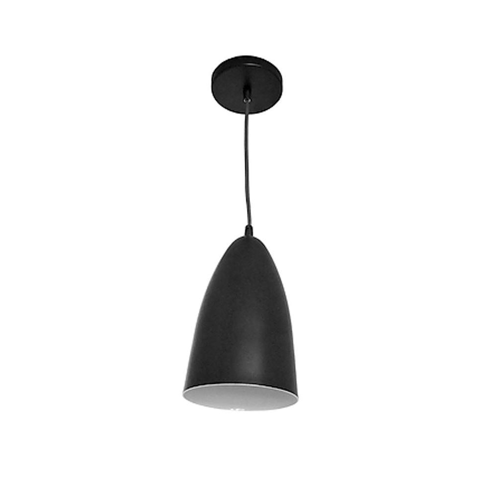 PENDENTE DETROIT PRETO PARA 1 LAMPADA E27 - KIN LIGHT