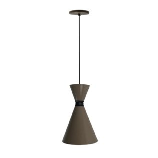 PENDENTE EPOCA PARA 1 LAMPADA E27 60W ALUMINIO ARGILA PRETO - TY ILUMINACAO