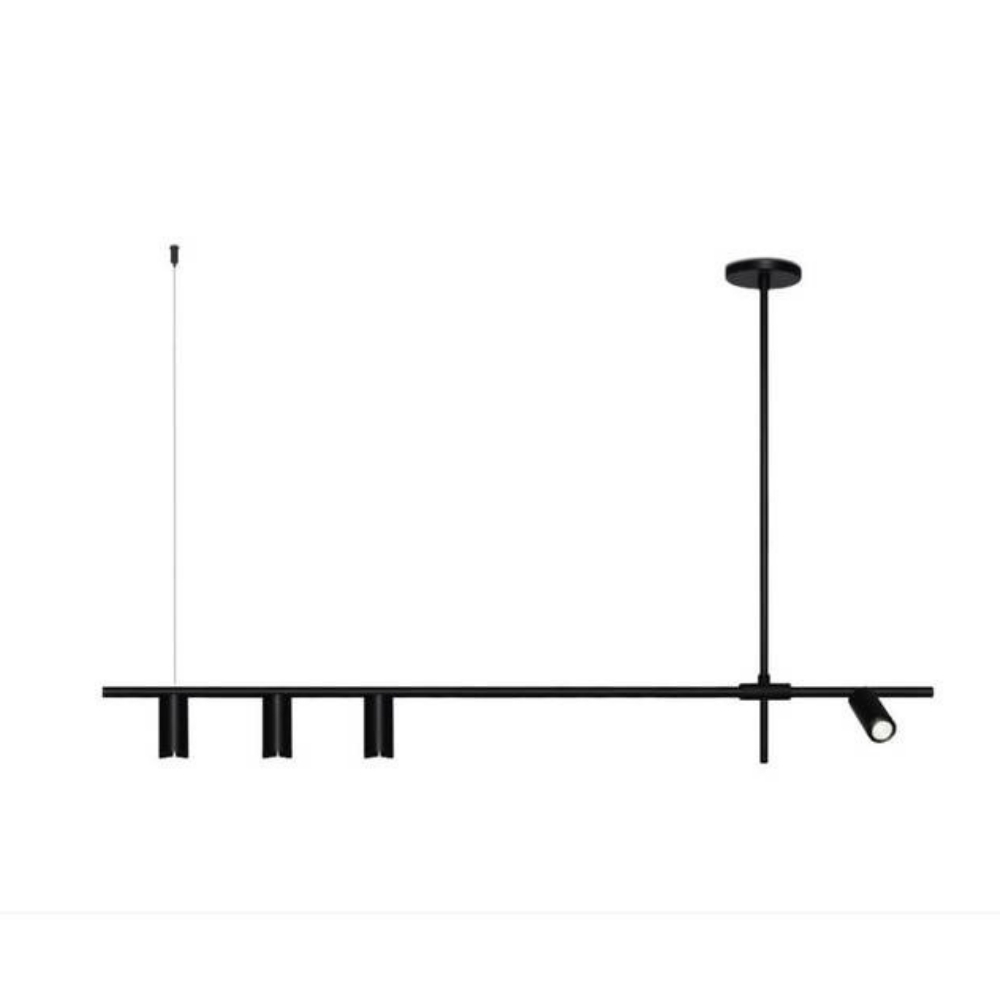 PENDENTE HONDA PARA 4 LAMAPADA MINI DICROICA CRISTAL PRETO - SPOT LINE