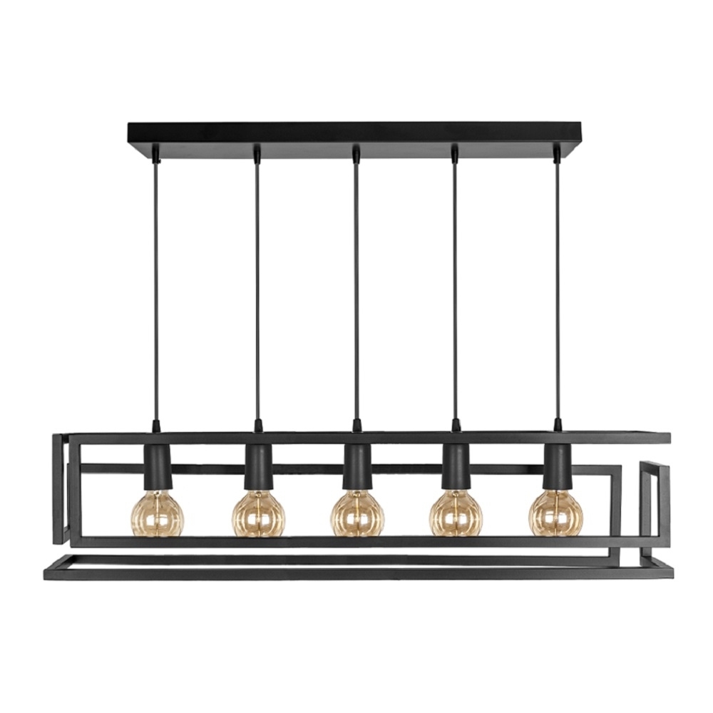 PENDENTE KONIN PARA 5 LAMPADAS E27 PRETO - KIN LIGHT
