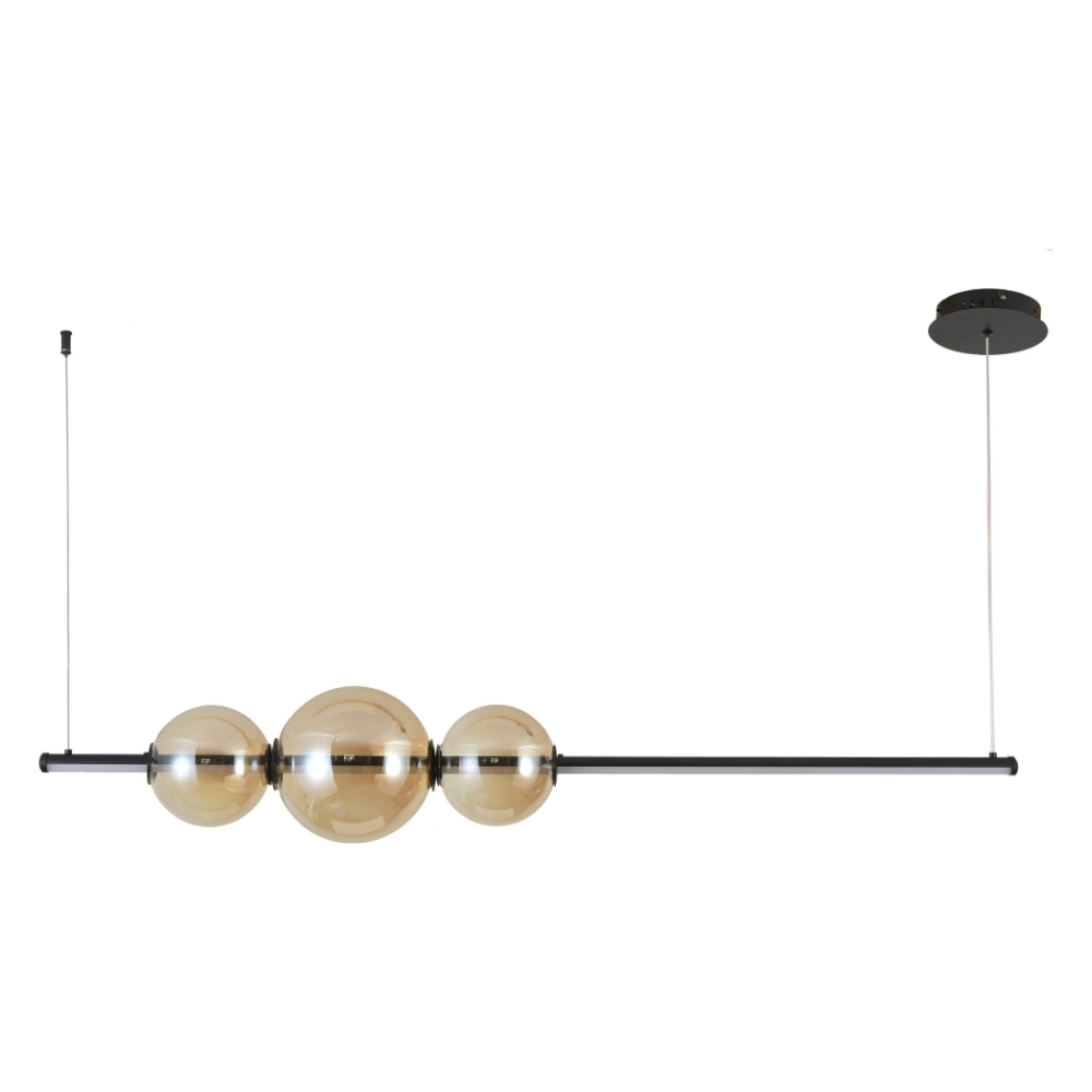 PENDENTE LED CURLY 25W BIVOLT LUZ AMARELA 3000K 2000LM 1,20 METRO PRETO - SKYLIGHT