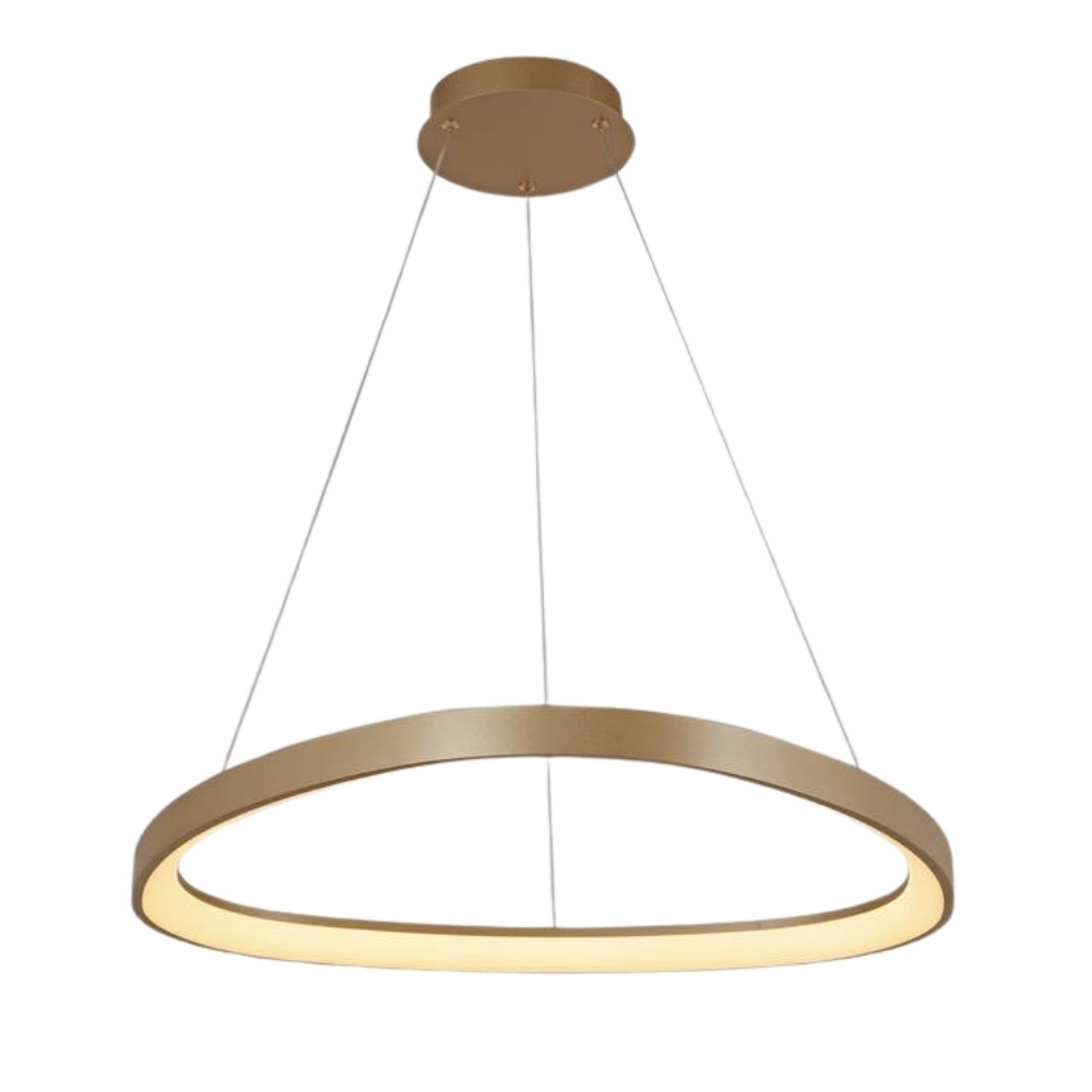 PENDENTE LED DAMA DOURADO 52W LUZ AMARELA 3000K 62CM - S&L