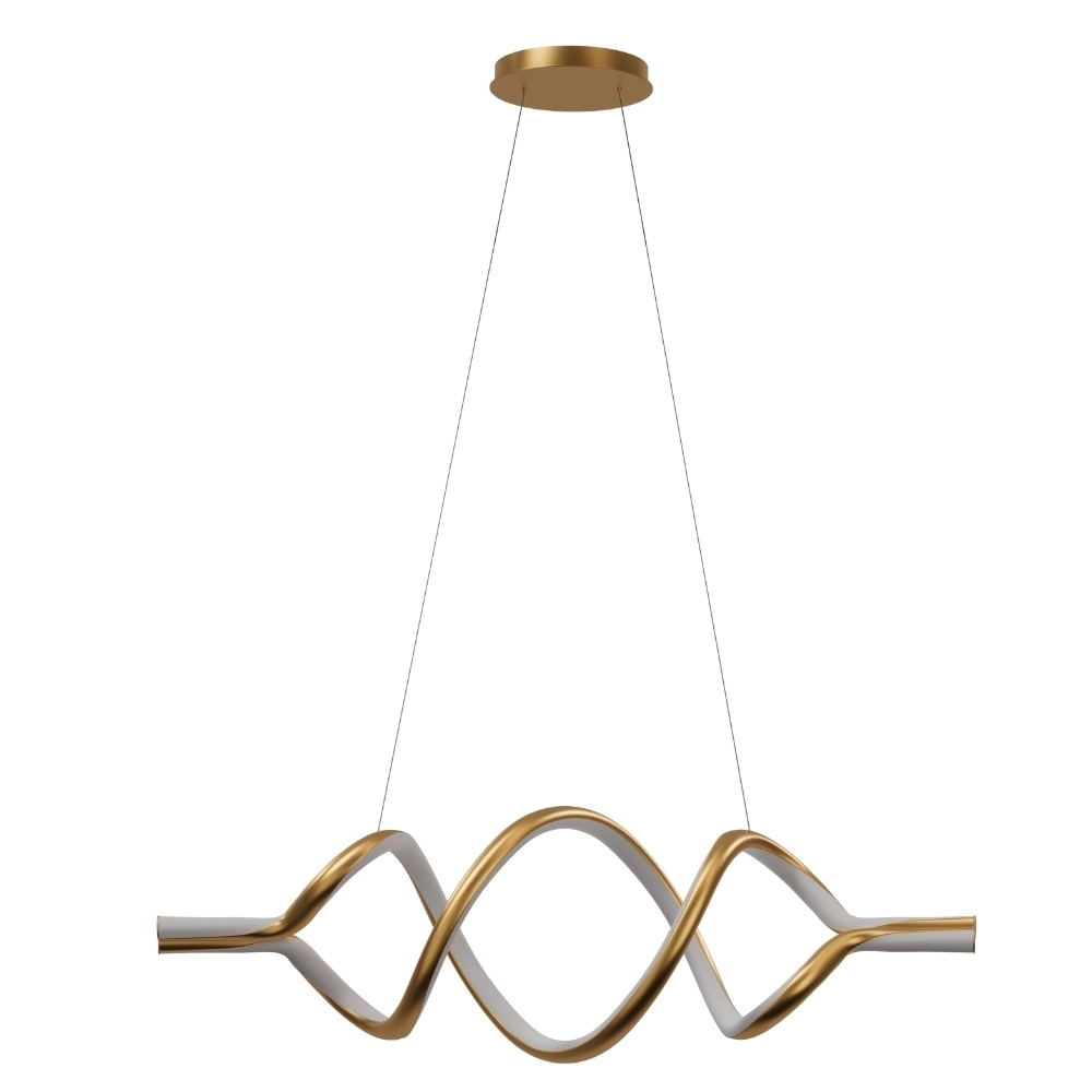 PENDENTE LED HORIZON GOLD 48W LUZ AMARELA 3000K DOURADO - HEVVY