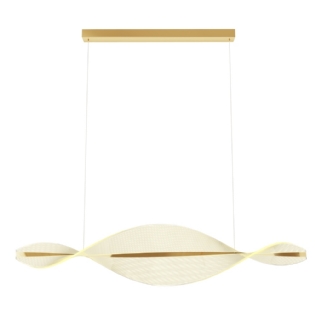 PENDENTE LED LEAF 20W LUZ AMARELA 3000K 940LM DOURADO 1 METRO - HEVVY