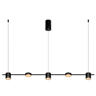 PENDENTE LED LUME 8W BIVOLT LUZ AMARELA 3000K 320LM PRETO RETO 120CM - BLUMENAU