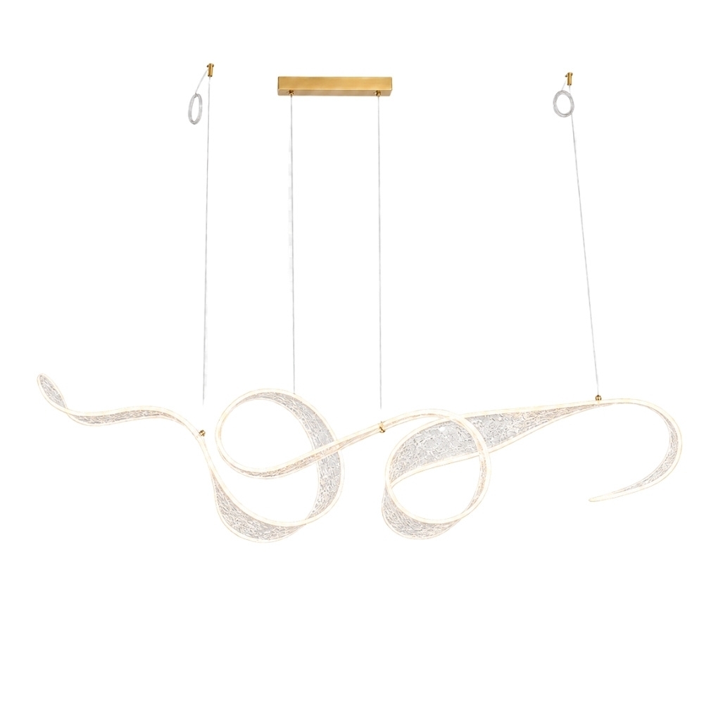 PENDENTE LED MESSY 100W BIVOLT LUZ AMARELA 3000K 8000LM 150CM DOURADO - SKYLIGHT