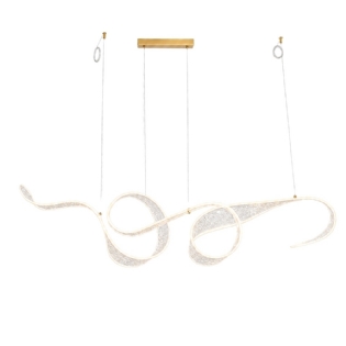 PENDENTE LED MESSY 100W BIVOLT LUZ AMARELA 3000K 8000LM 150CM DOURADO - SKYLIGHT