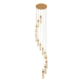 PENDENTE LED NAGOIA 105W BIVOLT LUZ AMARELA 3000K 40CM DOURADO - HEVVY