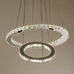 PENDENTE LED SLIM ESPECIAL 2 ALIANCAS 31W LUZ AMARELA 3000K CROMADO - DNA