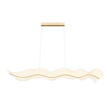 PENDENTE LED WAVE 24W BIVOLT LUZ AMARELA 3000K 1880LM DOURADO - HEVVY