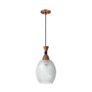 PENDENTE MALASIA PARA 1 LAMPADA E27 VIDRO/ALUMINIO BRANCO - KIN LIGHT