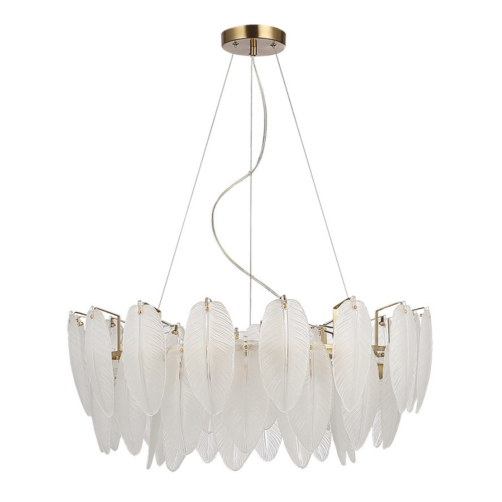 PENDENTE NAIA PARA 8 LAMPADA E14 40W BIVOLT VIDRO DOURADO 120CM - BLUMENAU