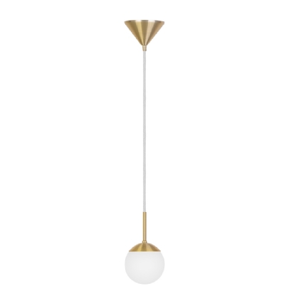 PENDENTE ORBE PARA 1 LAMPADA G9 DOURADO VERNIZ VIDRO FOSCO - KIN LIGHT