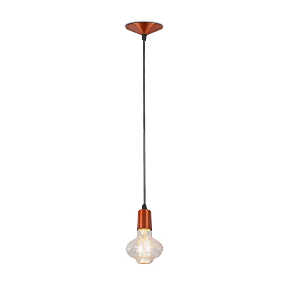 PENDENTE ORBITAL ALUMINIO PARA 1 LAMPADA E27 COBRE COM FIO 1 METRO - KIN LIGHT