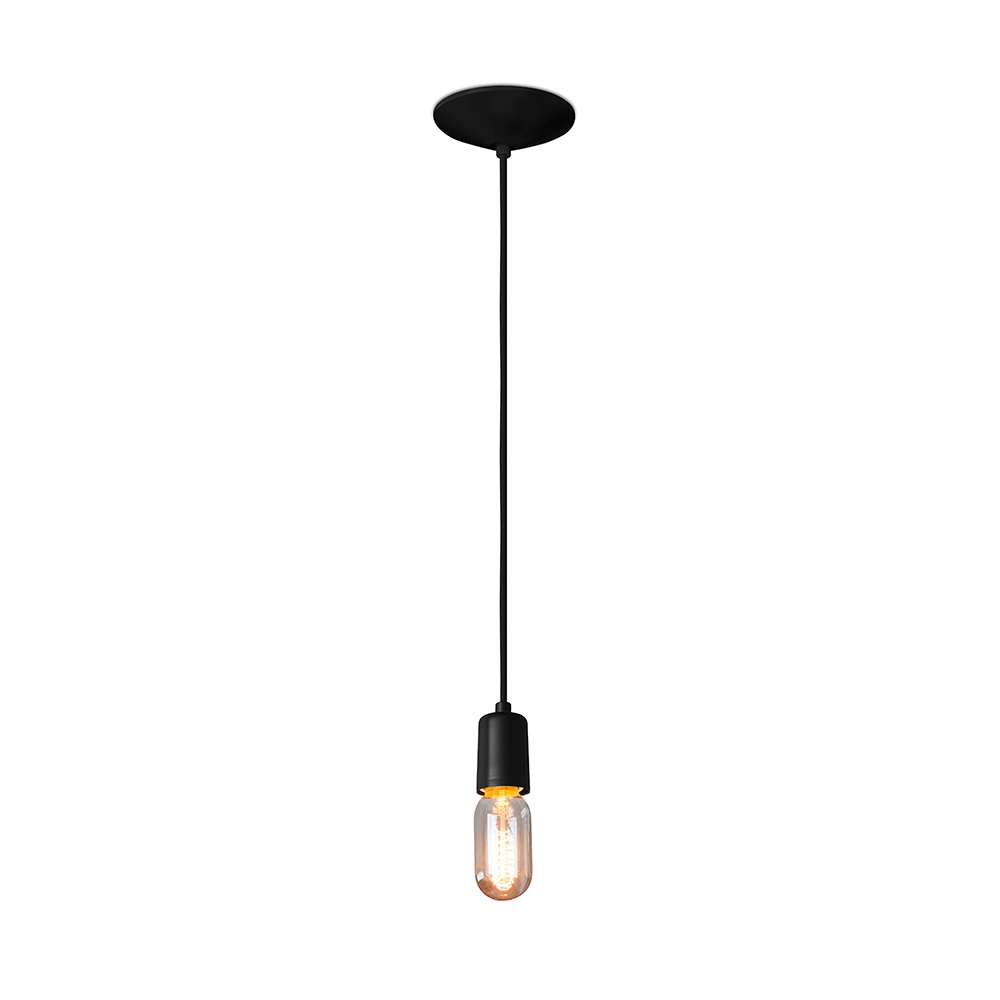 PENDENTE ORBITAL ALUMINIO PRETO PARA 1 LAMPADA E27 COM FIO 1 METRO - KIN LIGHT