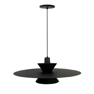 PENDENTE SATURNO PARA 1 LAMPADA E27 GOLD PRETO COM HASTE - TY ILUMINACAO